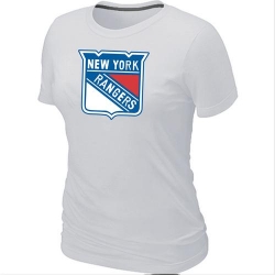 NHL Women's New York Rangers Big & Tall Logo T-Shirt - White