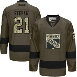 Derek Stepan Reebok New York Rangers Authentic Green Salute to Service NHL Jersey