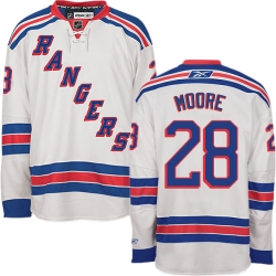 Dominic Moore Reebok New York Rangers Authentic White Away NHL Jersey