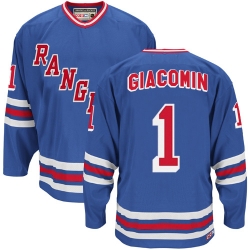 Eddie Giacomin CCM New York Rangers Authentic Royal Blue Heroes of Hockey Alumni Throwback NHL Jersey