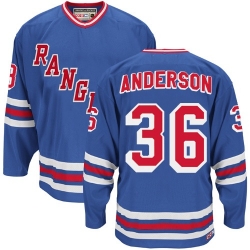 Glenn Anderson CCM New York Rangers Authentic Royal Blue Heroes of Hockey Alumni Throwback NHL Jersey