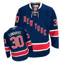 Henrik Lundqvist Reebok New York Rangers Authentic Navy Blue Third NHL Jersey