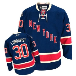 Henrik Lundqvist Youth Reebok New York Rangers Premier Navy Blue Third NHL Jersey