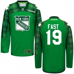 Jesper Fast Reebok New York Rangers Authentic Green St. Patrick's Day Jersey