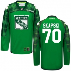 Mackenzie Skapski Reebok New York Rangers Premier Green St. Patrick's Day Jersey