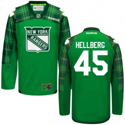 Magnus Hellberg Reebok New York Rangers Authentic Green St. Patrick's Day Jersey