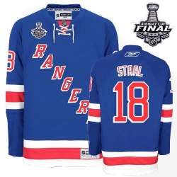 Marc Staal Reebok New York Rangers Premier Royal Blue Home 2014 Stanley Cup Patch NHL Jersey
