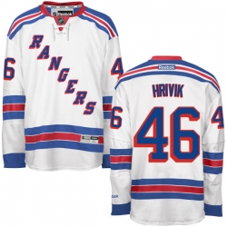 Marek Hrivik Reebok New York Rangers Premier White Away Jersey
