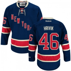 Marek Hrivik Reebok New York Rangers Premier Navy Blue Alternate Jersey