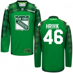 Marek Hrivik Reebok New York Rangers Premier Green St. Patrick's Day Jersey