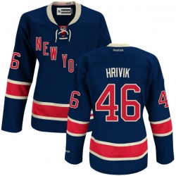 Marek Hrivik Women's Reebok New York Rangers Premier Navy Blue Alternate Jersey
