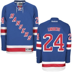 Oscar Lindberg Reebok New York Rangers Premier Royal Blue Home NHL Jersey
