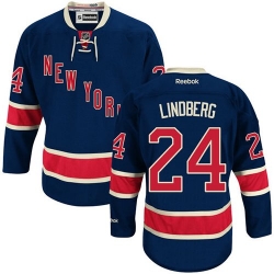 Oscar Lindberg Reebok New York Rangers Authentic Navy Blue Third NHL Jersey