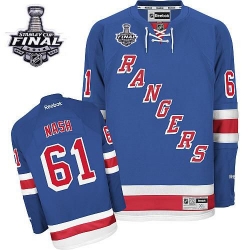 Rick Nash Reebok New York Rangers Premier Royal Blue Home 2014 Stanley Cup Patch NHL Jersey