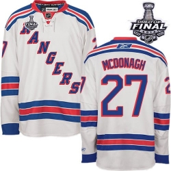 Ryan McDonagh Reebok New York Rangers Premier White Away 2014 Stanley Cup Patch NHL Jersey