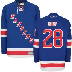 Tie Domi Reebok New York Rangers Authentic Royal Blue Home NHL Jersey