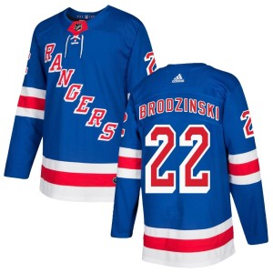 Jonny Brodzinski Men's Adidas New York Rangers Authentic Royal Blue Home Jersey