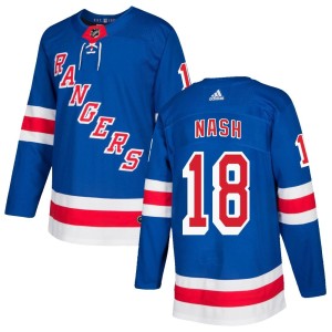 Riley Nash Men's Adidas New York Rangers Authentic Royal Blue Home Jersey