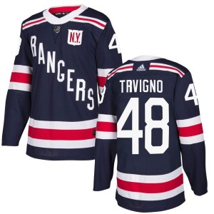 Bobby Trivigno Men's Adidas New York Rangers Authentic Navy Blue 2018 Winter Classic Home Jersey