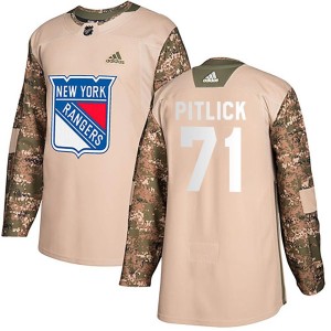 Tyler Pitlick Men's Adidas New York Rangers Authentic Camo Veterans Day Practice Jersey