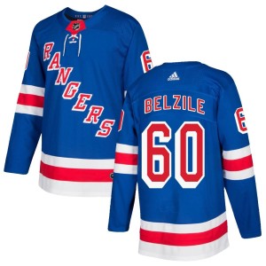 Alex Belzile Youth Adidas New York Rangers Authentic Royal Blue Home Jersey
