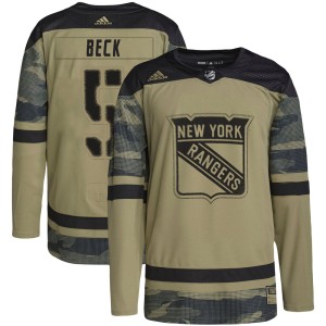 Barry Beck Youth Adidas New York Rangers Authentic Camo Military Appreciation Practice Jersey