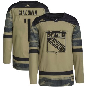 Eddie Giacomin Youth Adidas New York Rangers Authentic Camo Military Appreciation Practice Jersey