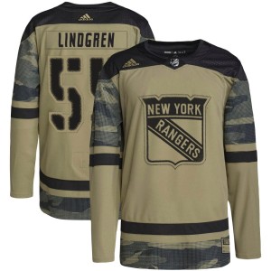 Ryan Lindgren Youth Adidas New York Rangers Authentic Camo Military Appreciation Practice Jersey