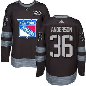 Glenn Anderson Youth New York Rangers Authentic Black 1917-2017 100th Anniversary Jersey