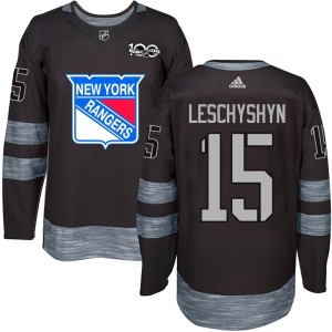 Jake Leschyshyn Youth New York Rangers Authentic Black 1917-2017 100th Anniversary Jersey