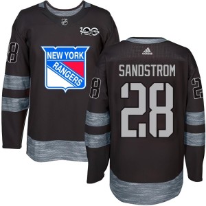 Tomas Sandstrom Youth New York Rangers Authentic Black 1917-2017 100th Anniversary Jersey