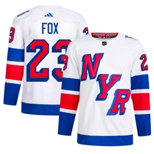 Adam Fox Men's Adidas New York Rangers Authentic White 2024 Stadium Series Primegreen Jersey