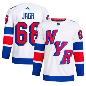 Jaromir Jagr Men's Adidas New York Rangers Authentic White 2024 Stadium Series Primegreen Jersey