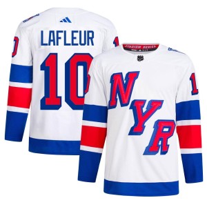Guy Lafleur Men's Adidas New York Rangers Authentic White 2024 Stadium Series Primegreen Jersey