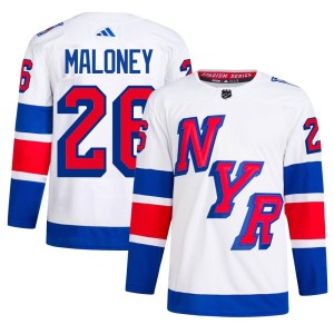 Dave Maloney Men's Adidas New York Rangers Authentic White 2024 Stadium Series Primegreen Jersey