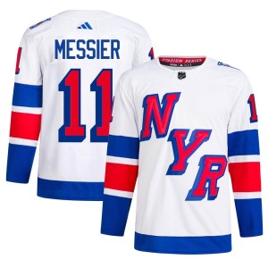 Mark Messier Men's Adidas New York Rangers Authentic White 2024 Stadium Series Primegreen Jersey