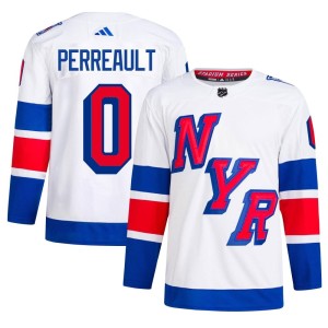 Gabriel Perreault Men's Adidas New York Rangers Authentic White 2024 Stadium Series Primegreen Jersey