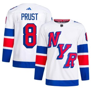 Brandon Prust Men's Adidas New York Rangers Authentic White 2024 Stadium Series Primegreen Jersey