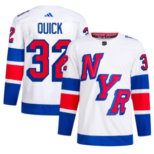 Jonathan Quick Men's Adidas New York Rangers Authentic White 2024 Stadium Series Primegreen Jersey