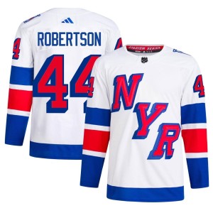 Matthew Robertson Men's Adidas New York Rangers Authentic White 2024 Stadium Series Primegreen Jersey