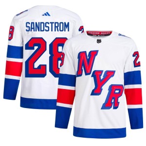 Tomas Sandstrom Men's Adidas New York Rangers Authentic White 2024 Stadium Series Primegreen Jersey