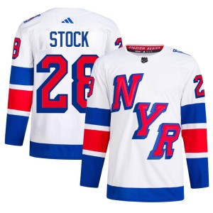 P.j. Stock Men's Adidas New York Rangers Authentic White 2024 Stadium Series Primegreen Jersey