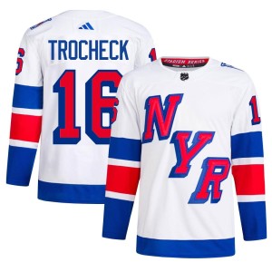 Vincent Trocheck Men's Adidas New York Rangers Authentic White 2024 Stadium Series Primegreen Jersey