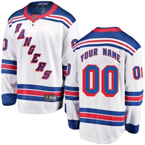 Custom Men's Fanatics Branded New York Rangers Breakaway White Custom Away Jersey