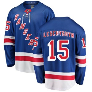 Jake Leschyshyn Men's Fanatics Branded New York Rangers Breakaway Blue Home Jersey