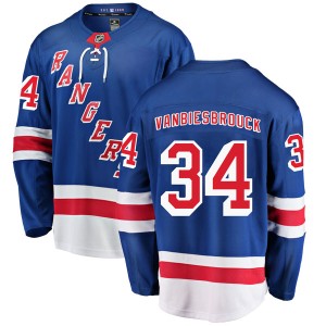 John Vanbiesbrouck Men's Fanatics Branded New York Rangers Breakaway Blue Home Jersey