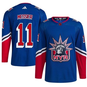 Mark Messier Men's Adidas New York Rangers Authentic Royal Reverse Retro 2.0 Jersey