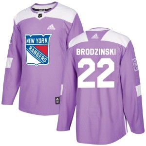 Jonny Brodzinski Men's Adidas New York Rangers Authentic Purple Fights Cancer Practice Jersey