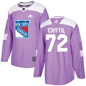 Filip Chytil Men's Adidas New York Rangers Authentic Purple Fights Cancer Practice Jersey