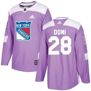 Tie Domi Men's Adidas New York Rangers Authentic Purple Fights Cancer Practice Jersey